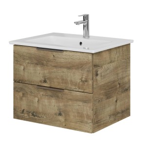 Steinkamp Waschtischunterschrank Living 2.0 Eiche mit Villeroy & Boch Venticello Waschtisch.