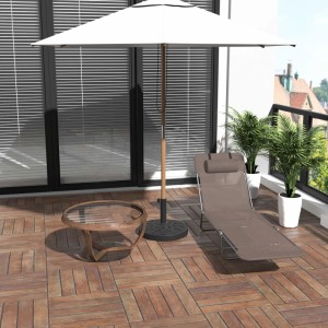 Outsunny Sonnenliege Stahl Netzstoff Braun 182L x 56B x 28H cm