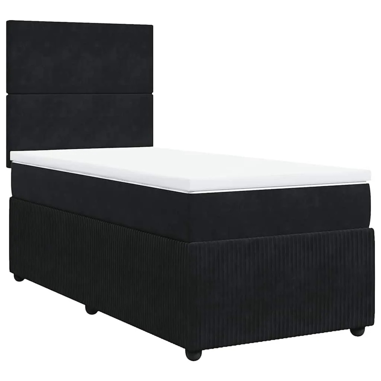 vidaXL Boxspringbett mit Matratze Schwarz 80x200 cm Samt 3294486 günstig online kaufen