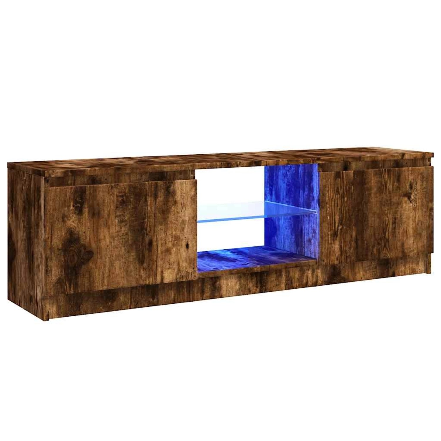 vidaXL TV-Schrank mit LED-Leuchten Räuchereiche 120x30x36 cm 815708