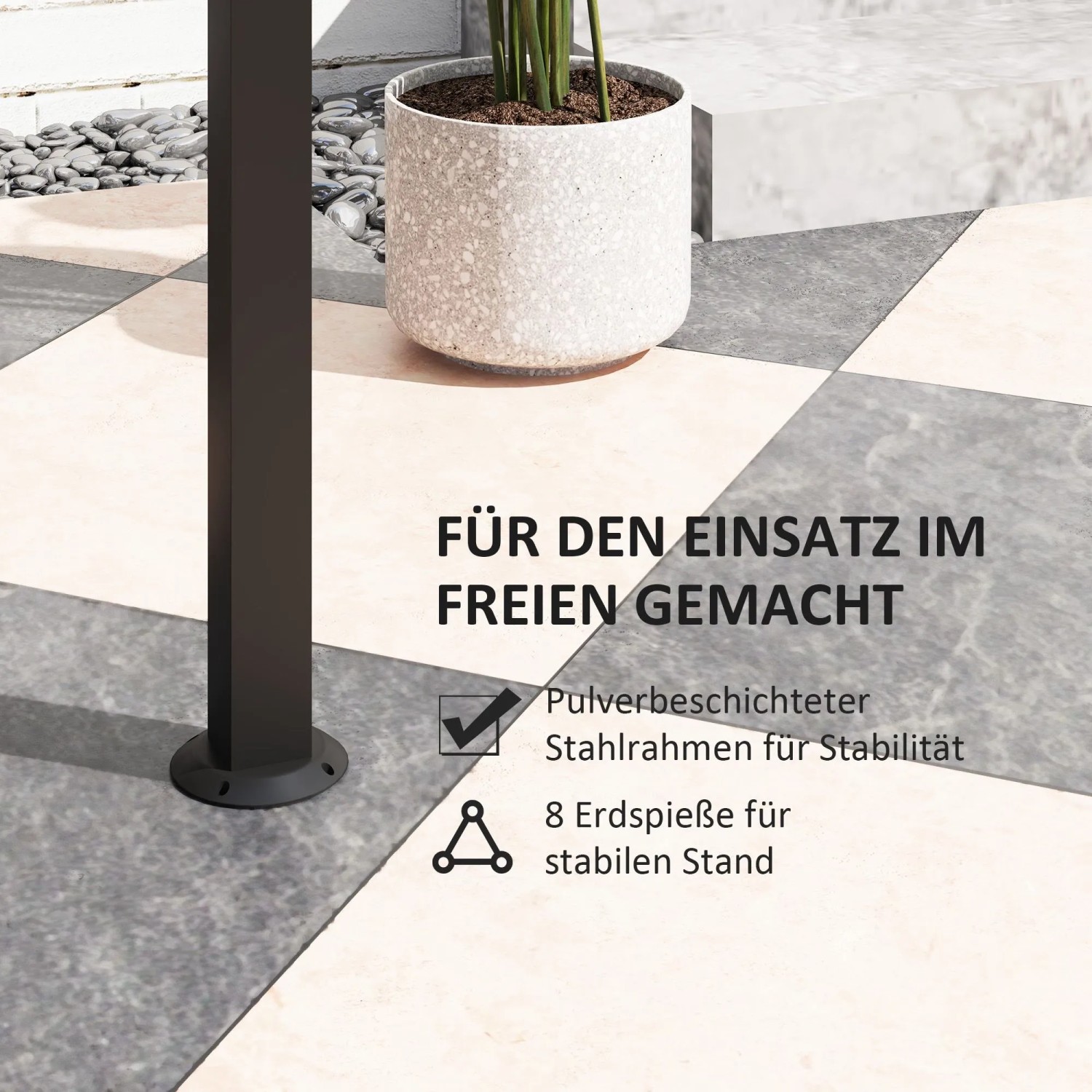 Outsunny GrillPavillon Stahl Polyester Dunkelgrau 233L x 110B x 235H cm_6