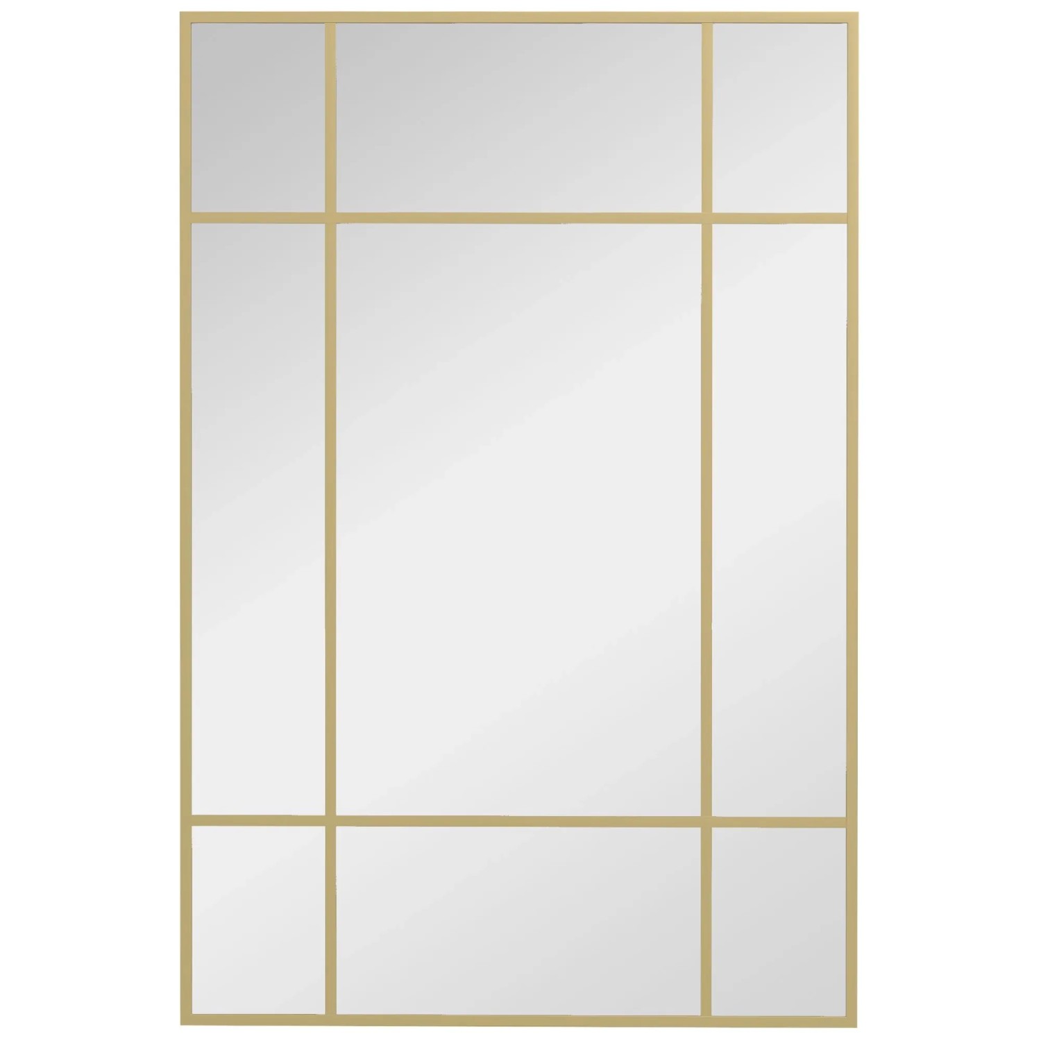 HOMCOM Wandspiegel Glas Metall 90L x 2B x 60H cm Gold