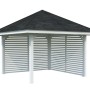 Palmako Pavillon Bianca Set 102, 300x300 cm, weiß lackiert, mit Sichtschutzwänden.