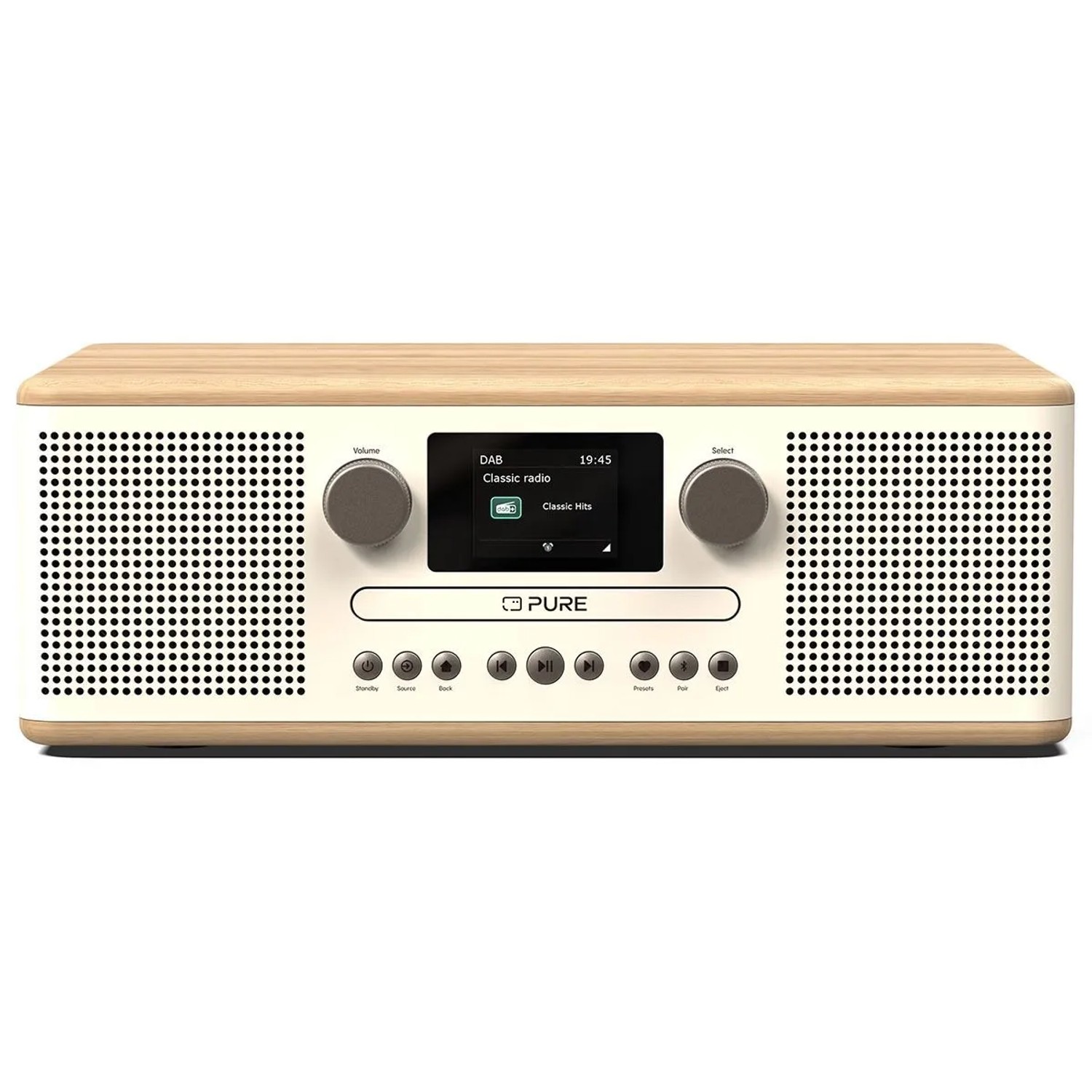 Pure Classic C-D6 Der Charmante CD-Player Und Digitalradio In Baumwoll-Weiß/Eiche