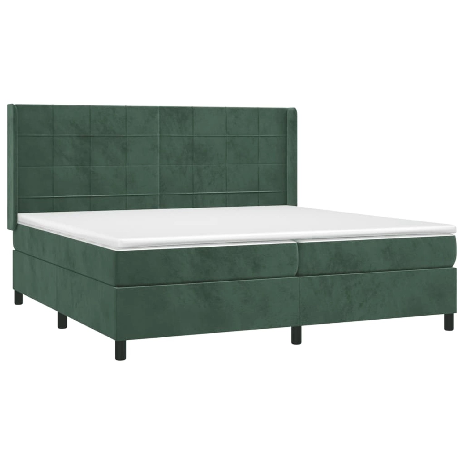 vidaXL Boxspringbett mit Matratze & LED Dunkelgrün 200x200 cm Samt 3139586 günstig online kaufen