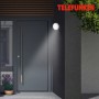 Telefunken LED-Außenleuchte Dortmund, silberfarbig, mit Bewegungsmelder an Hauswand.