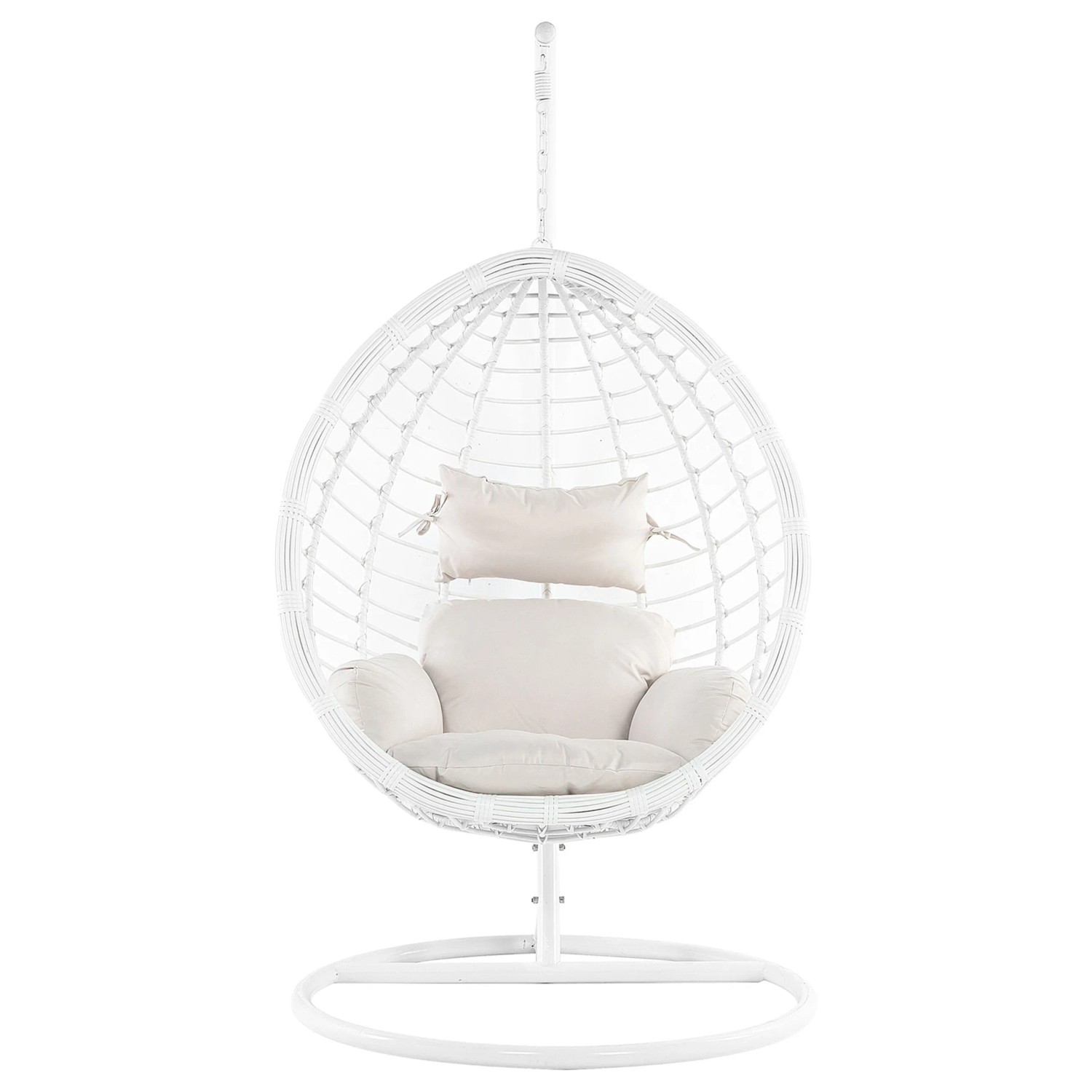 Beliani Hängesessel mit Gestell Rattan Weiss 108 x 108 x 200 cm kaufen bei OBI