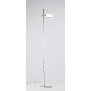 Silberne LED-Stehleuchte von Luce Design, Modell Book, mit schwenkbarem Diffusor.