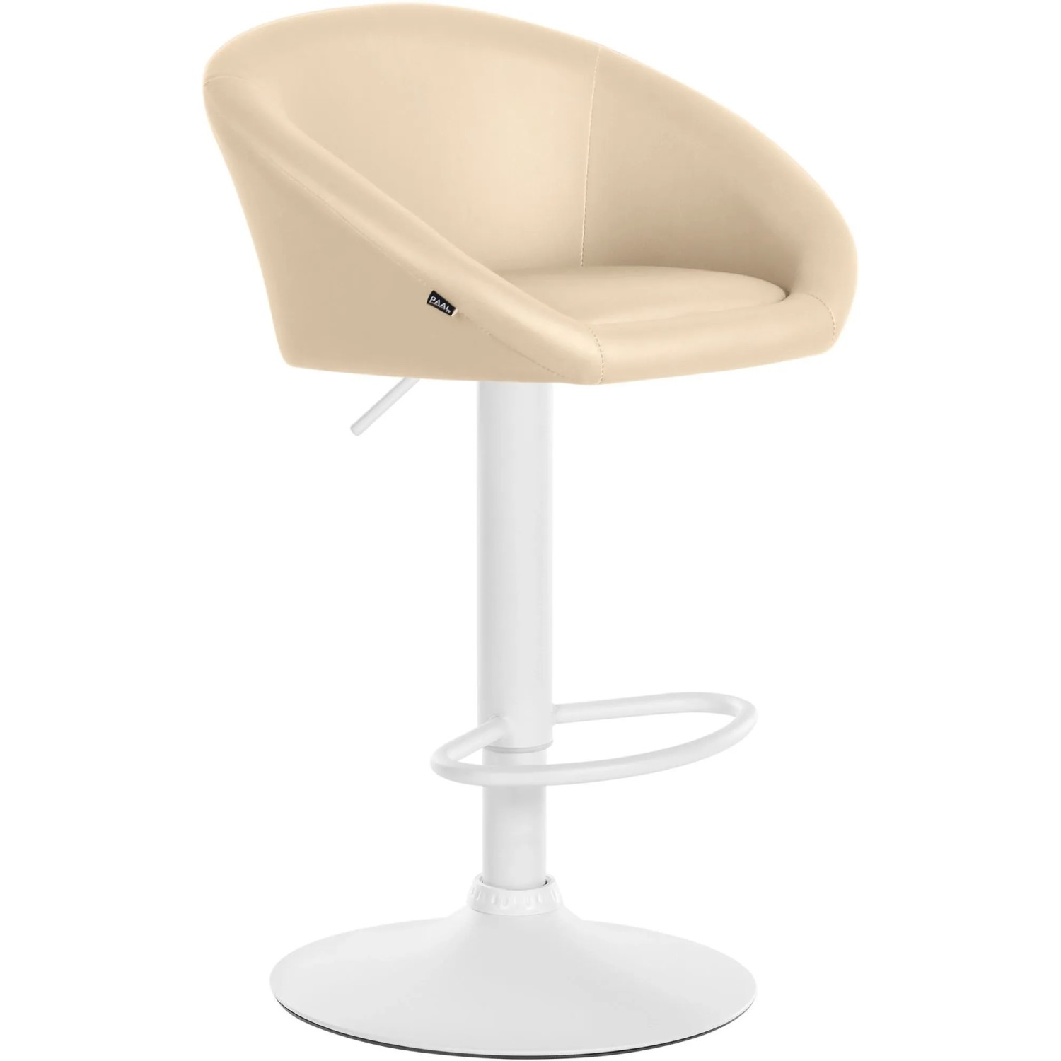 DELUKE Barhocker OSLO Creme Kunstleder Weiß Barstuhl Mit Lehne Tresenhocker Tresenstuhl