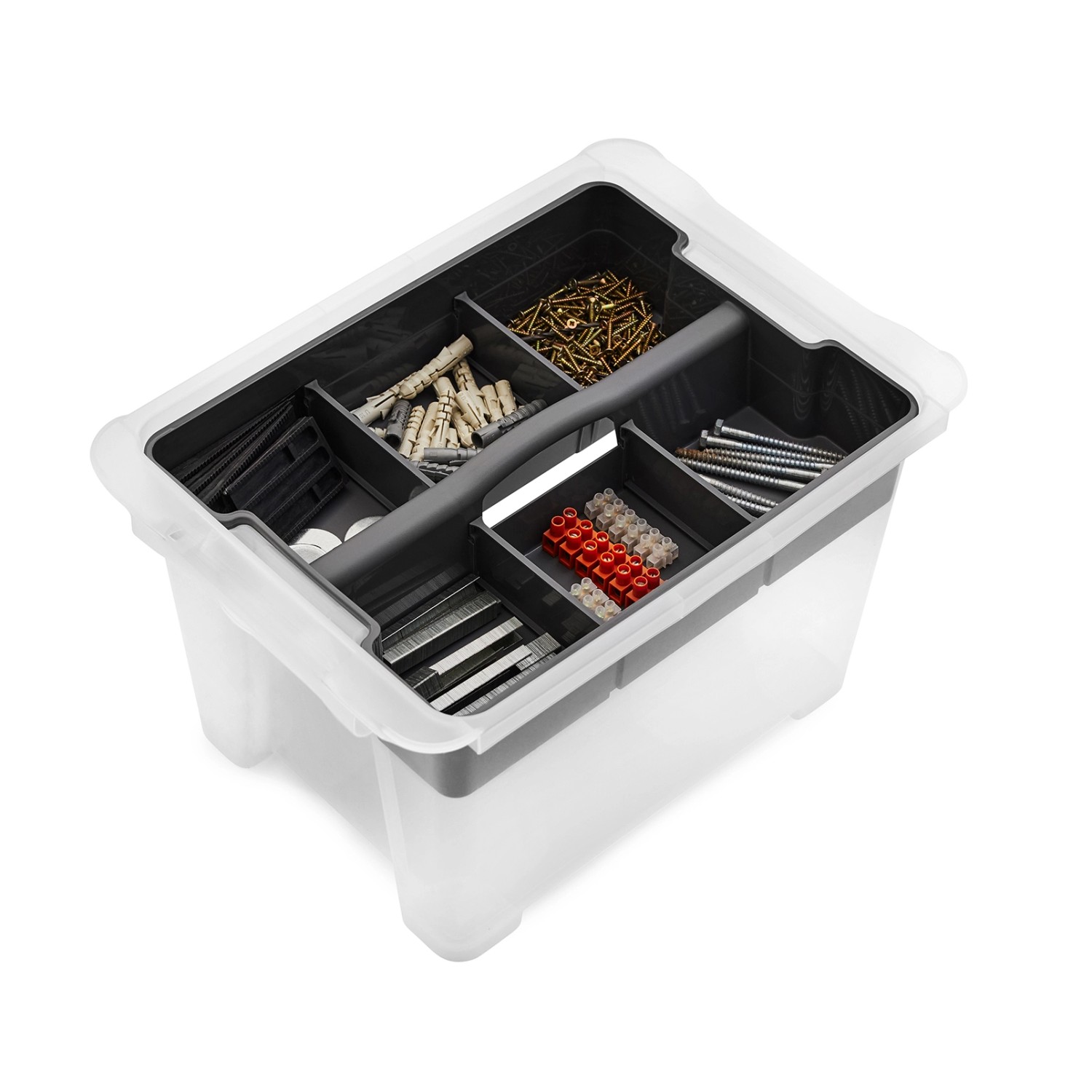 Rotho Organizer Evo für 15, Boxen Anthrazit