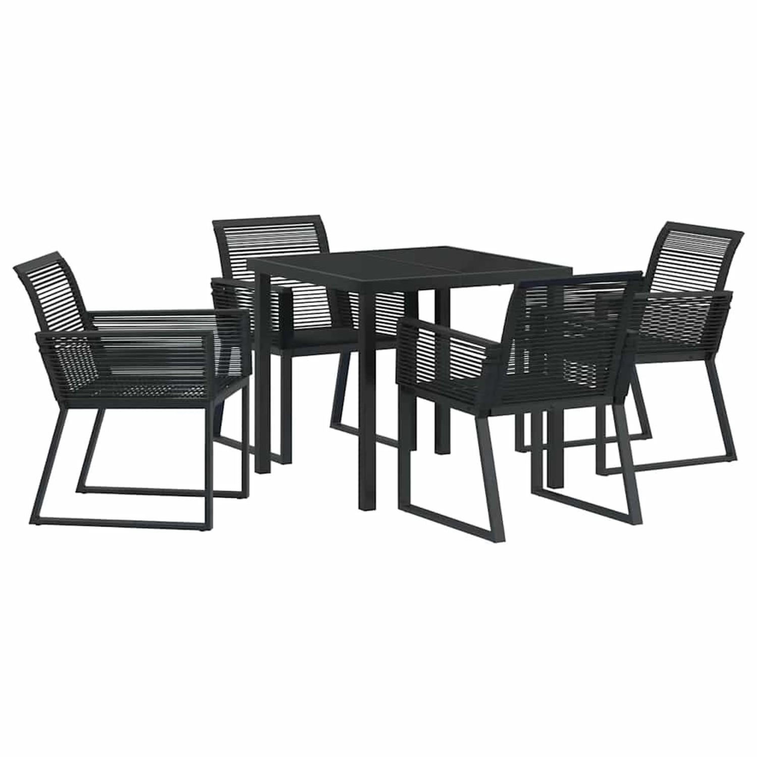 vidaXL Garten Essgruppe 5-Tlg Schwarz Poly Rattan 3379311 günstig online kaufen