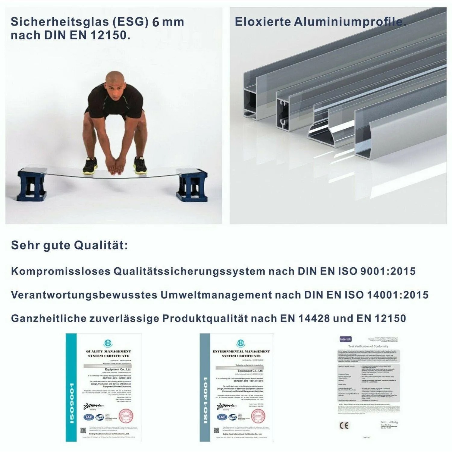 Aquabatos 140 x 195 cm Duschkabine Nischentür Duschtür Glas Schwingtür 6 mm ESG Sicherheitsglas Pendeltür für Dusche Glastür mit Nano Beschichtung_10