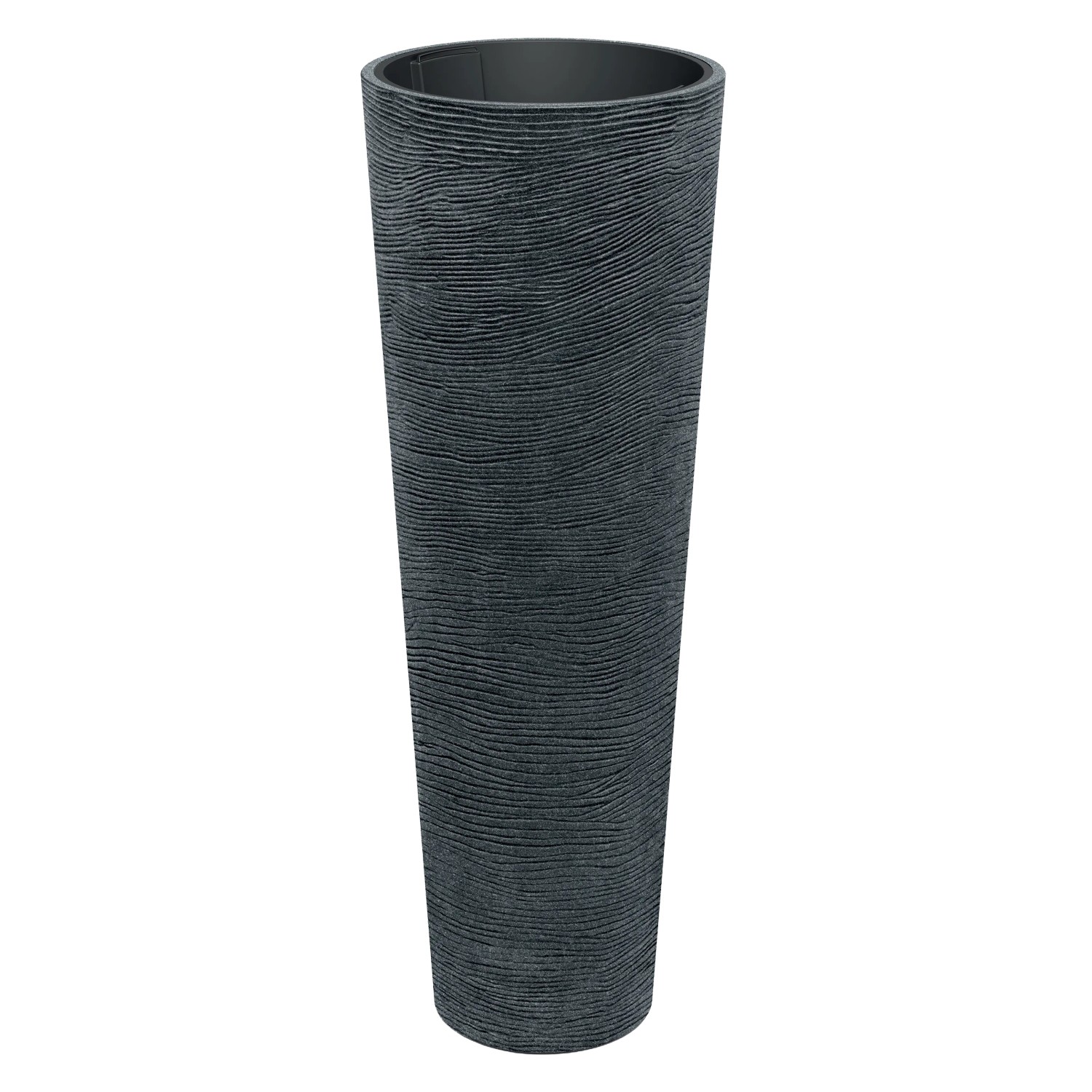 Prosperplast Blumentopf Tubra Schlank Hoch Ø 48 cm x 135 cm Anthrazit-Schwarz