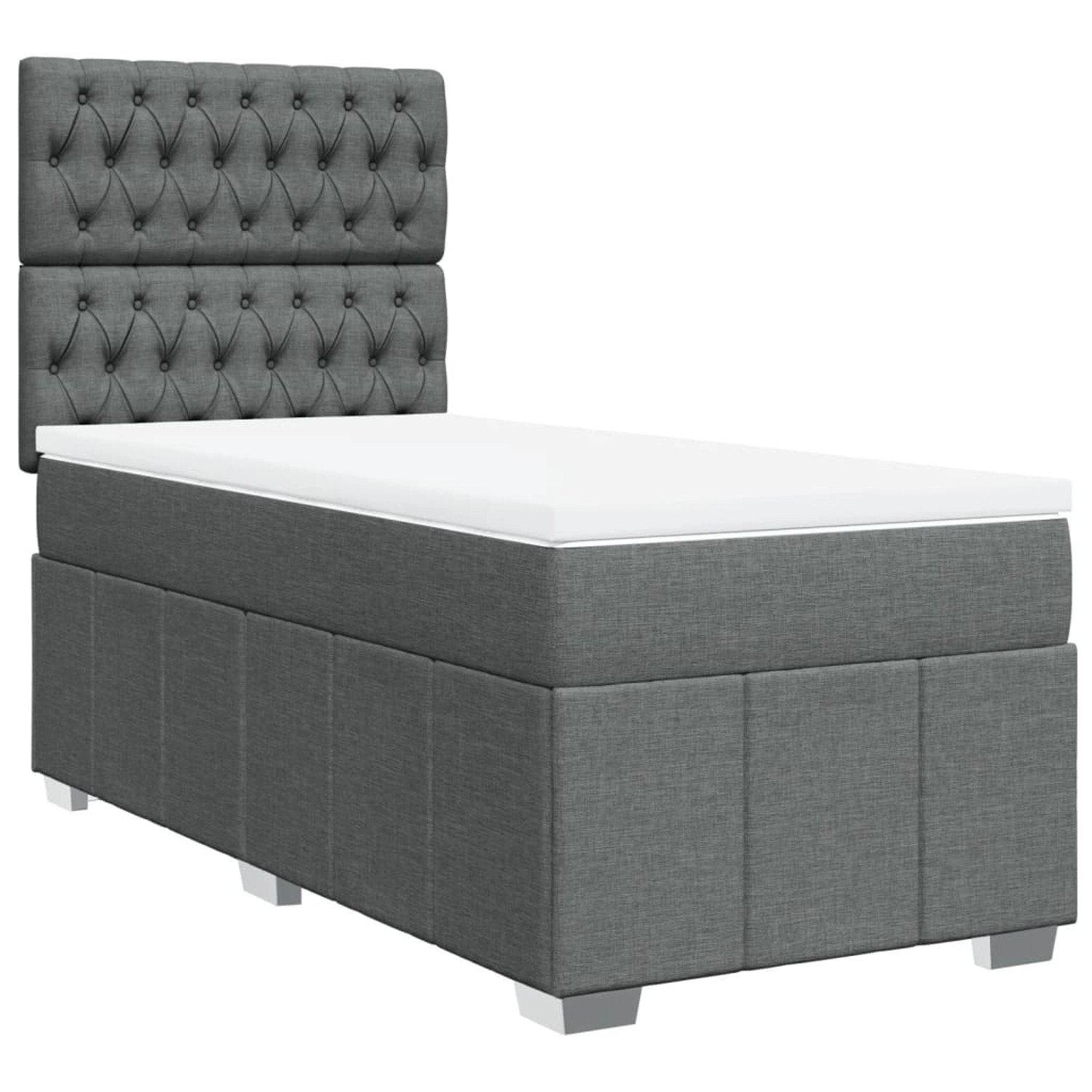 vidaXL Boxspringbett mit Matratze Dunkelgrau 90x200 cm Stoff 3291559 günstig online kaufen