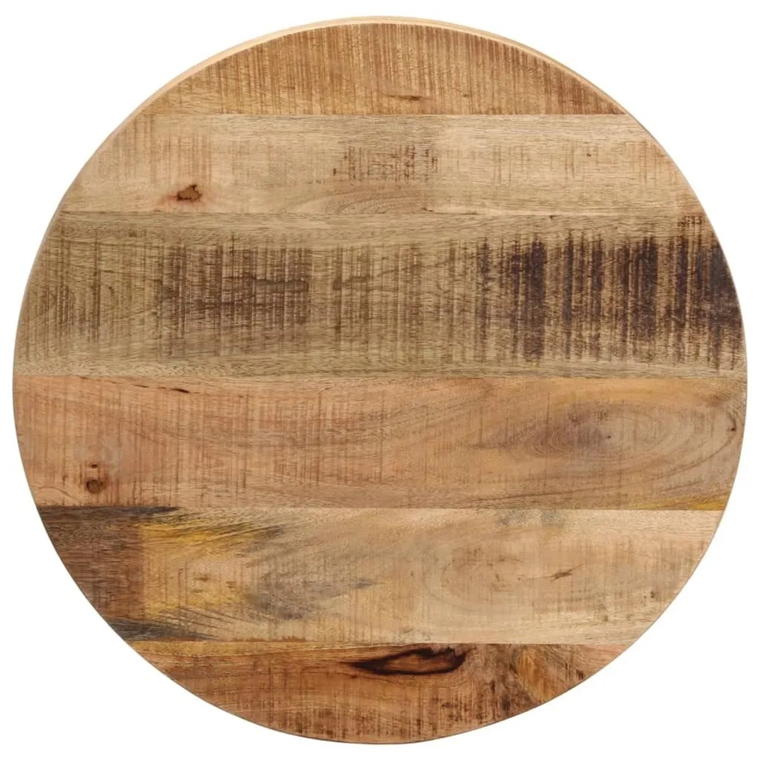 vidaXL Tischplatte Ø 40x1,5 cm Rund Raues Massives Mangoholz 370000