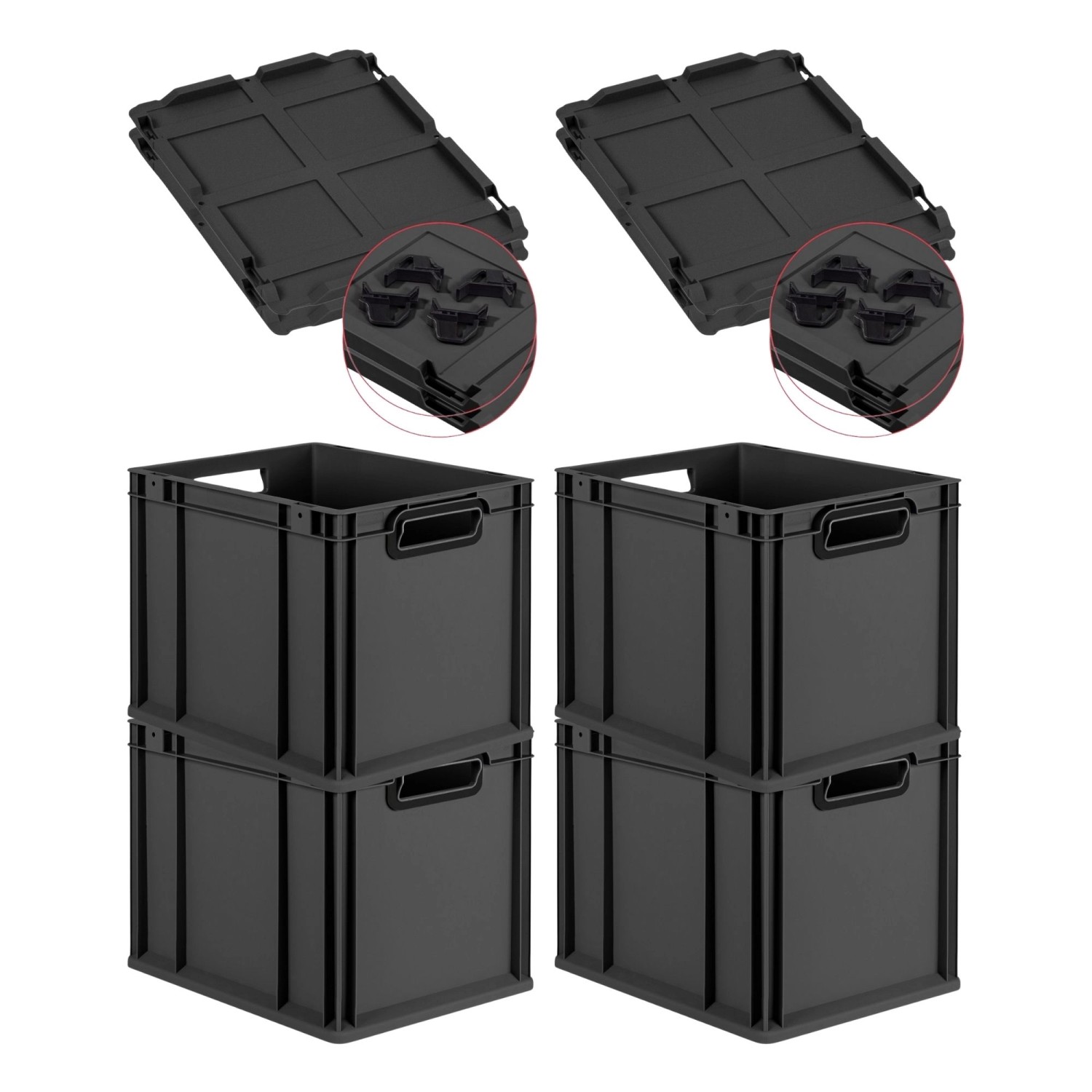 PROREGAL SuperSparSet 4x Eurobox Nextgen Color Mit Auflagedeckel HxBxT 32x3 günstig online kaufen