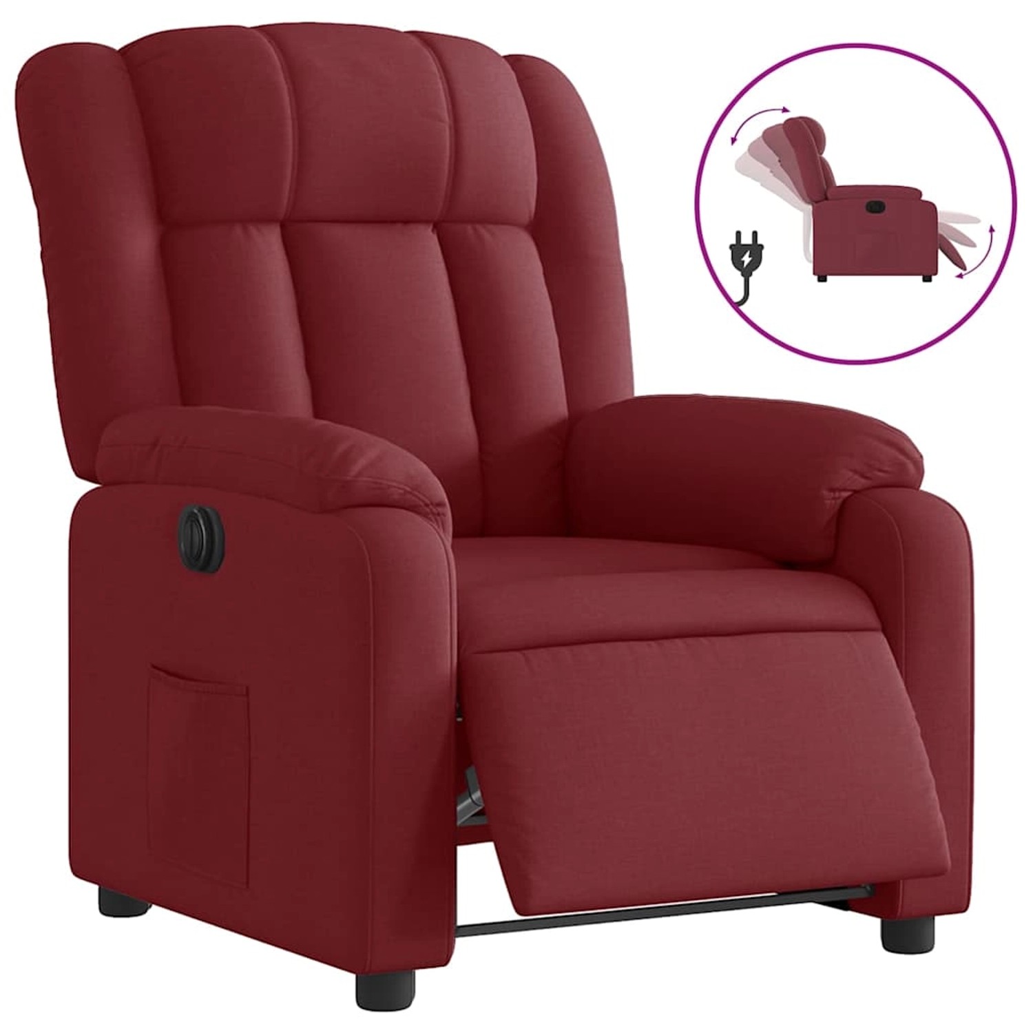 vidaXL Relaxsessel Elektrisch Weinrot Stoff 3205295 günstig online kaufen