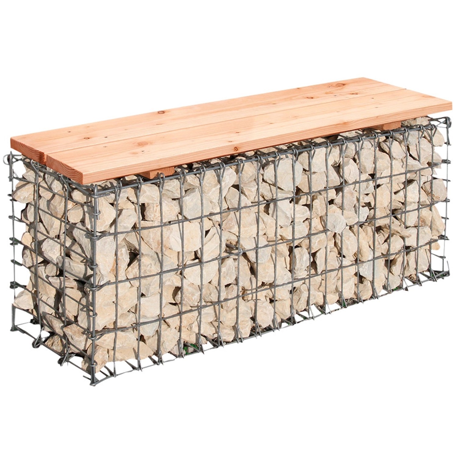 Gabionen-Gartenbank 100 cm x 46 cm x 30 cm günstig online kaufen