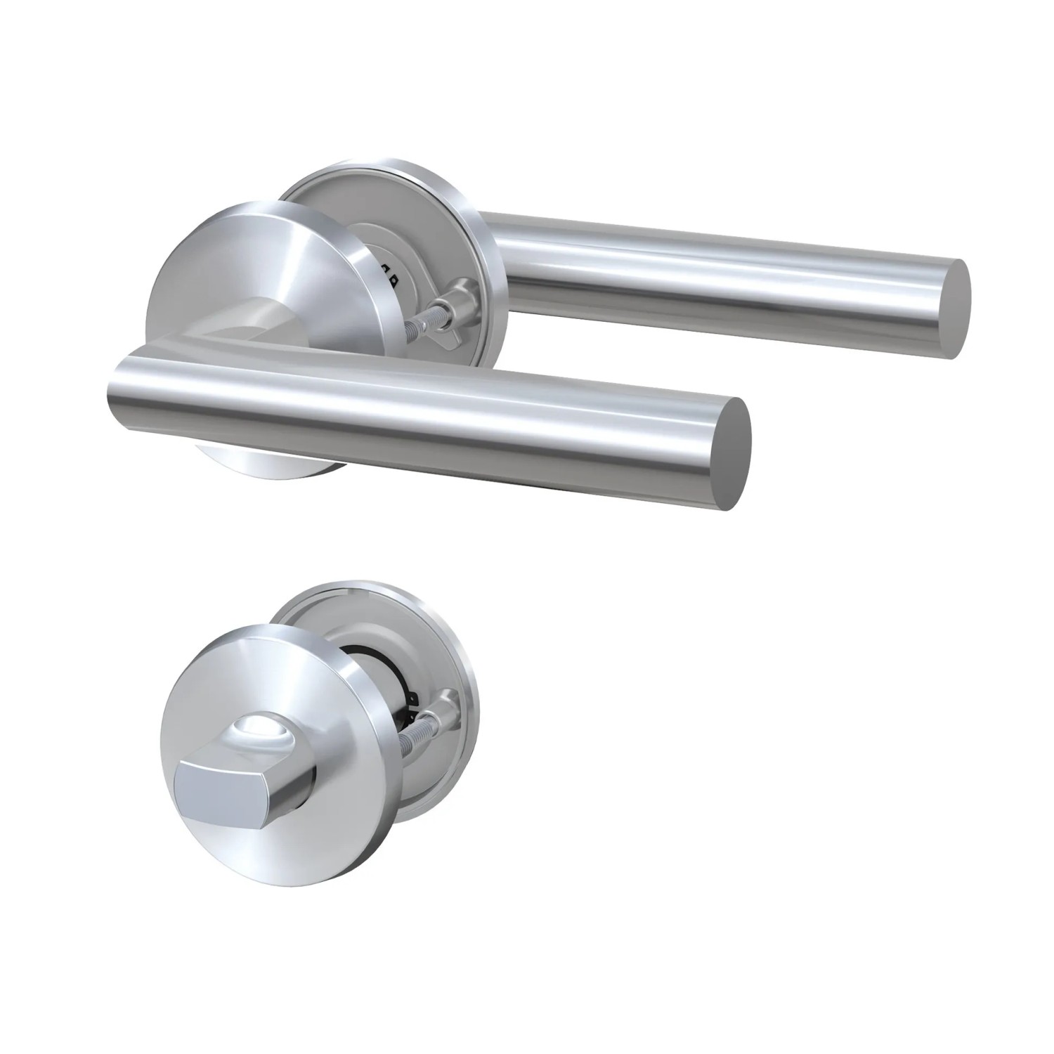 Basi - Rosetten-Garnitur - ZB 3200 - Edelstahl - L-Form - Lochung WC/Bad - 7308-2308