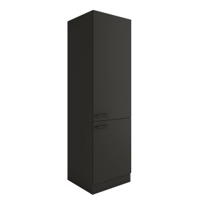 OPTIFIT Madrid420 Vorratsschrank, 60 cm, Anthrazit Matt, mit zwei Türen und schwarzen Griffen.