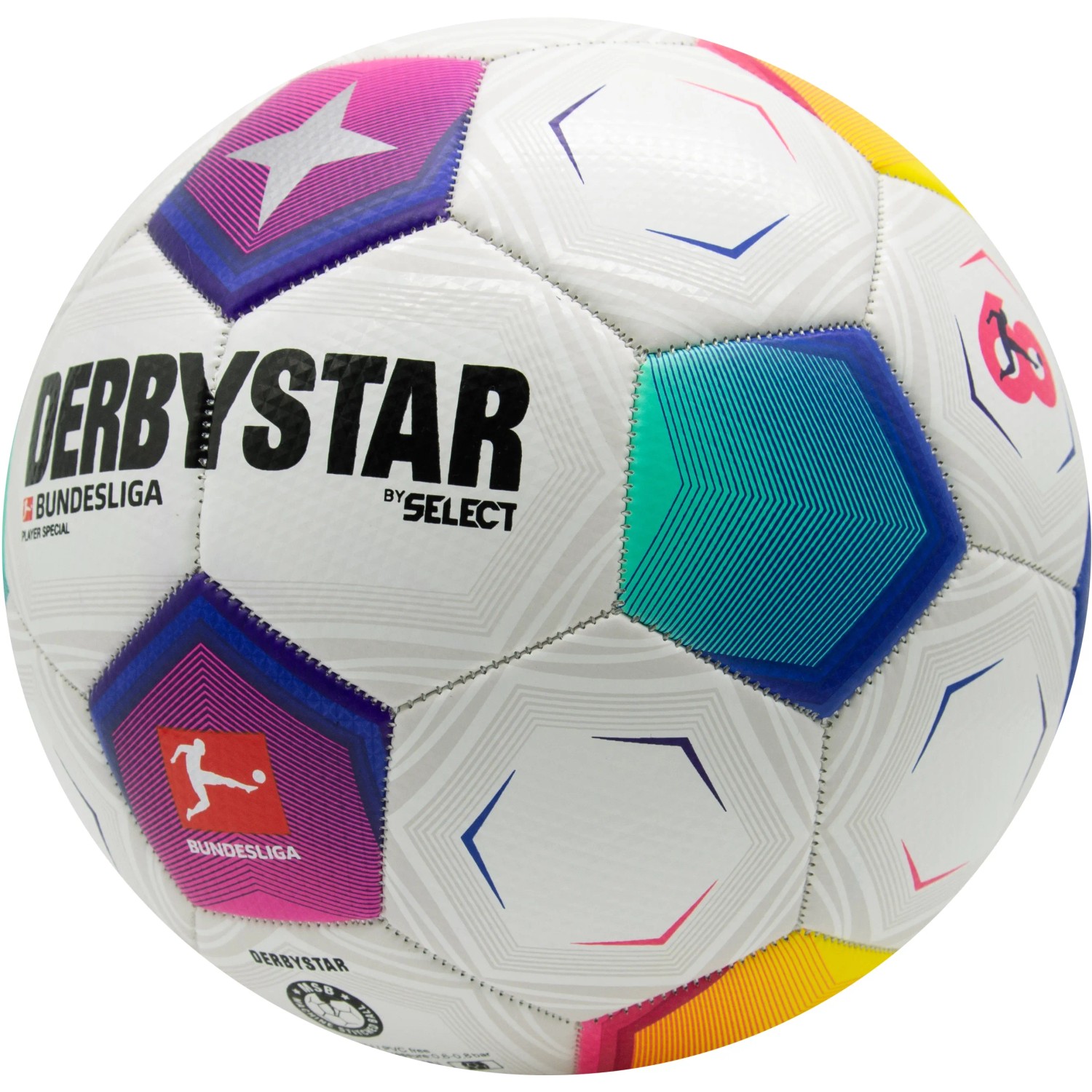 Derbystar Bundesliga Player Special Fußball, Größe 5, Design 23/24, aus PU-Material.