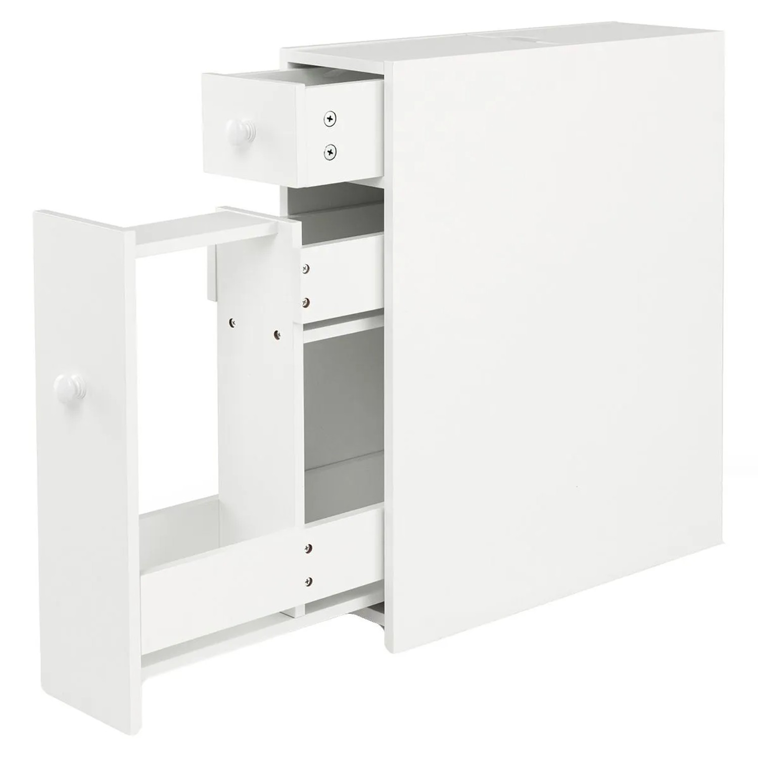 Costway Nischenregal mit Schubladen 16 x 48 x 58 cm Weiß