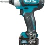 Makita Akku-Schlagschrauber TD110DSMJ mit Akku und Koffer. Kompakter Akkuschrauber in Türkis und Schwarz.