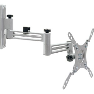 Schwaiger TV-Wandhalter Motion, silberfarbene Halterung für Flachbildschirme bis 109 cm (43 Zoll).