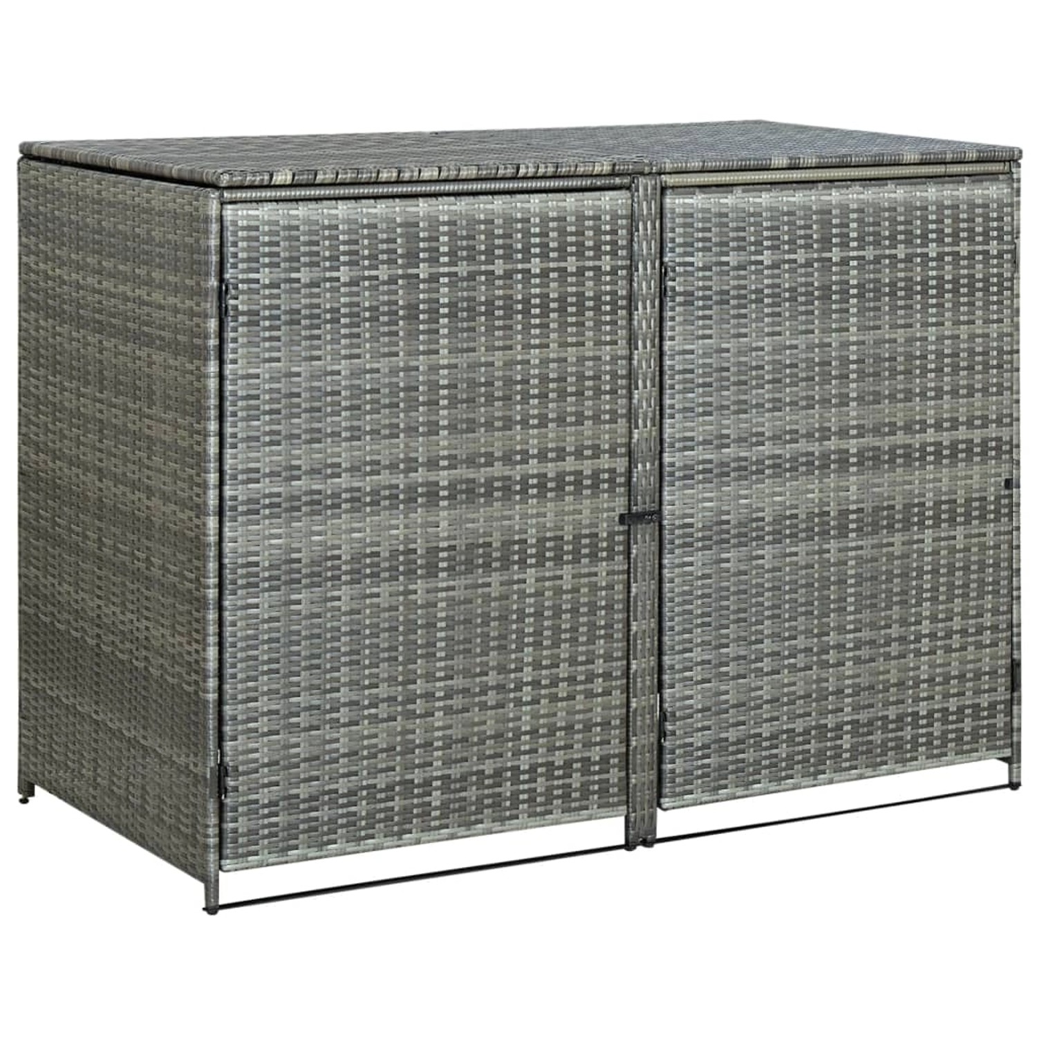 vidaXL Mülltonnenbox für 2 Tonnen Poly Rattan Anthrazit 148x77x111 cm 661222