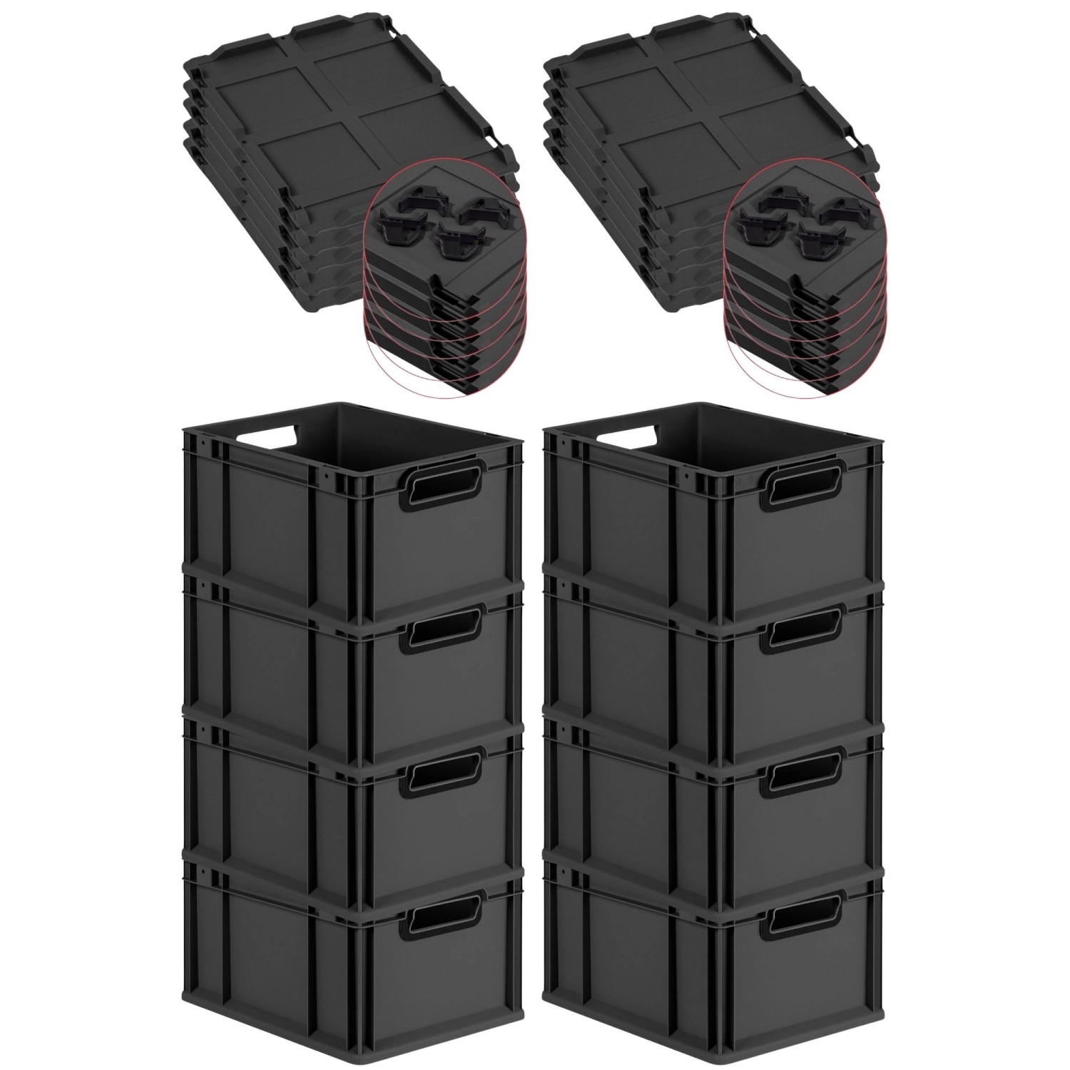 PROREGAL SuperSparSet 8x Eurobox Nextgen Color Mit Auflagedeckel HxBxT 22x3 günstig online kaufen
