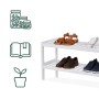 Relaxdays Schuhregal Bambus Weiß 2 Ablagen 33 cm x 70 cm x 26 cm 1,4 kg_5