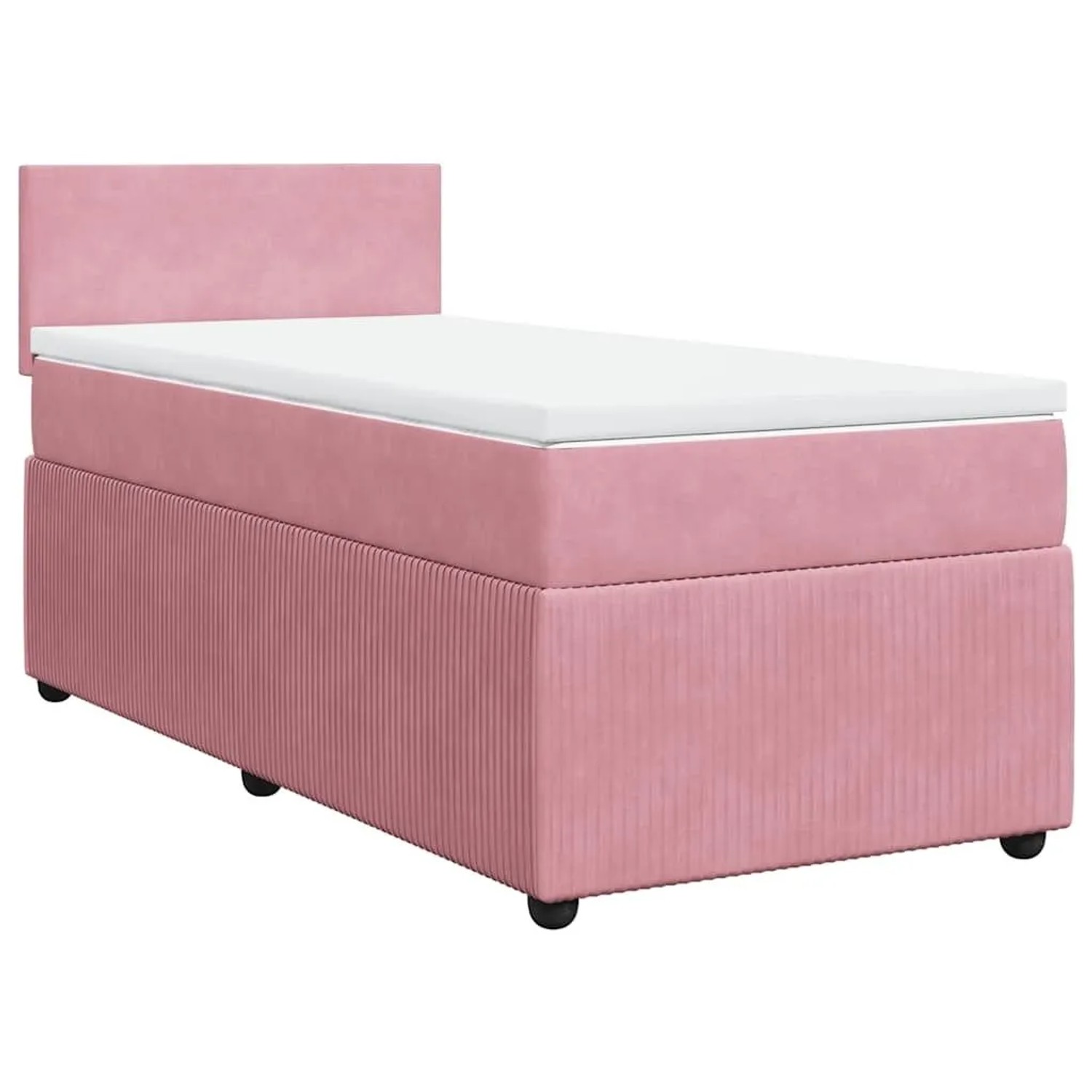 vidaXL Boxspringbett mit Matratze Rosa 80x200 cm Samt 3289889
