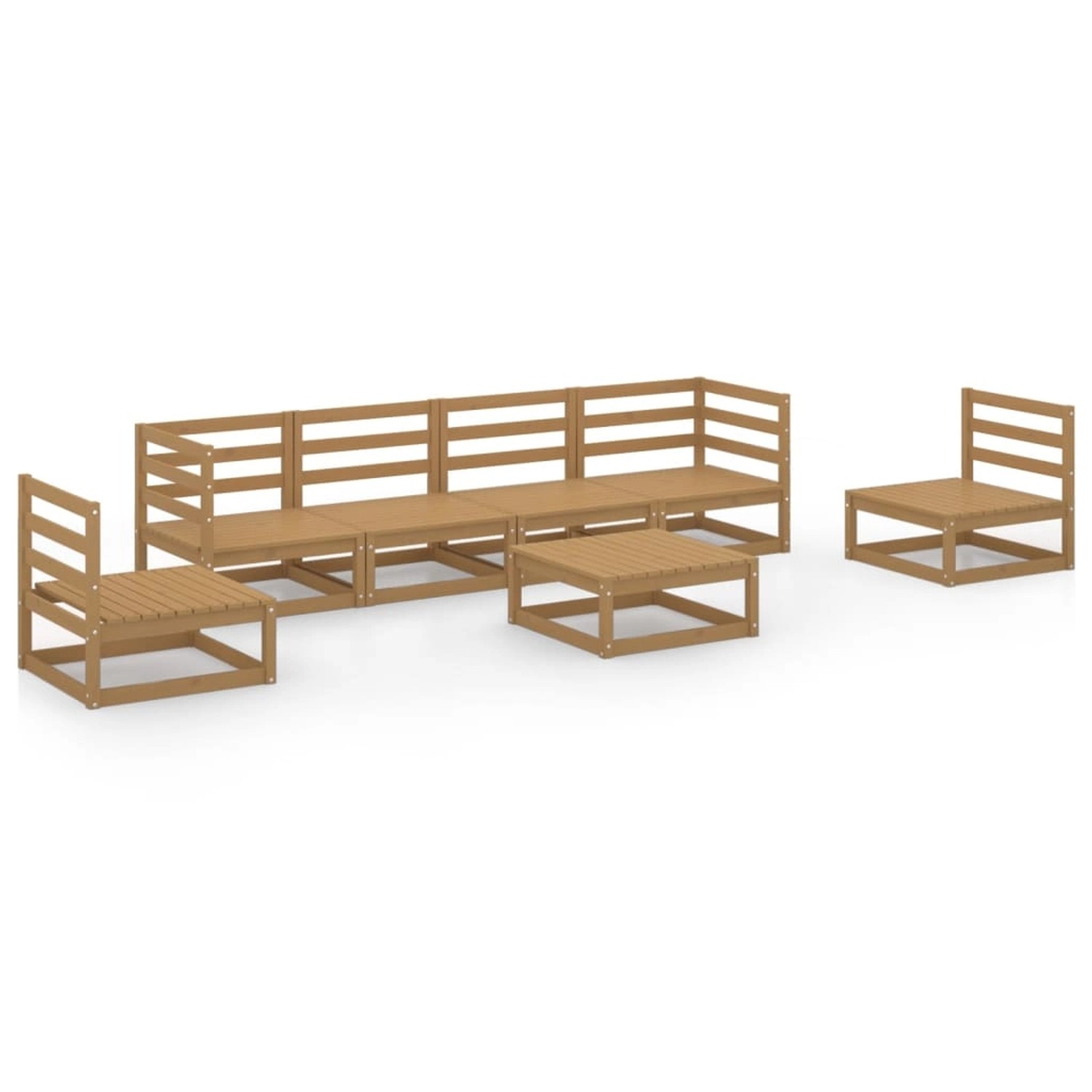 vidaXL 7-tlg Garten-Lounge-Set Honigbraun Massivholz Kiefer Modell 6 günstig online kaufen