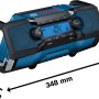 Bosch Professional Akku-Radio GPB 18V-2 C Solo, blau/schwarz, mit Digitalanzeige und Tragegriff.