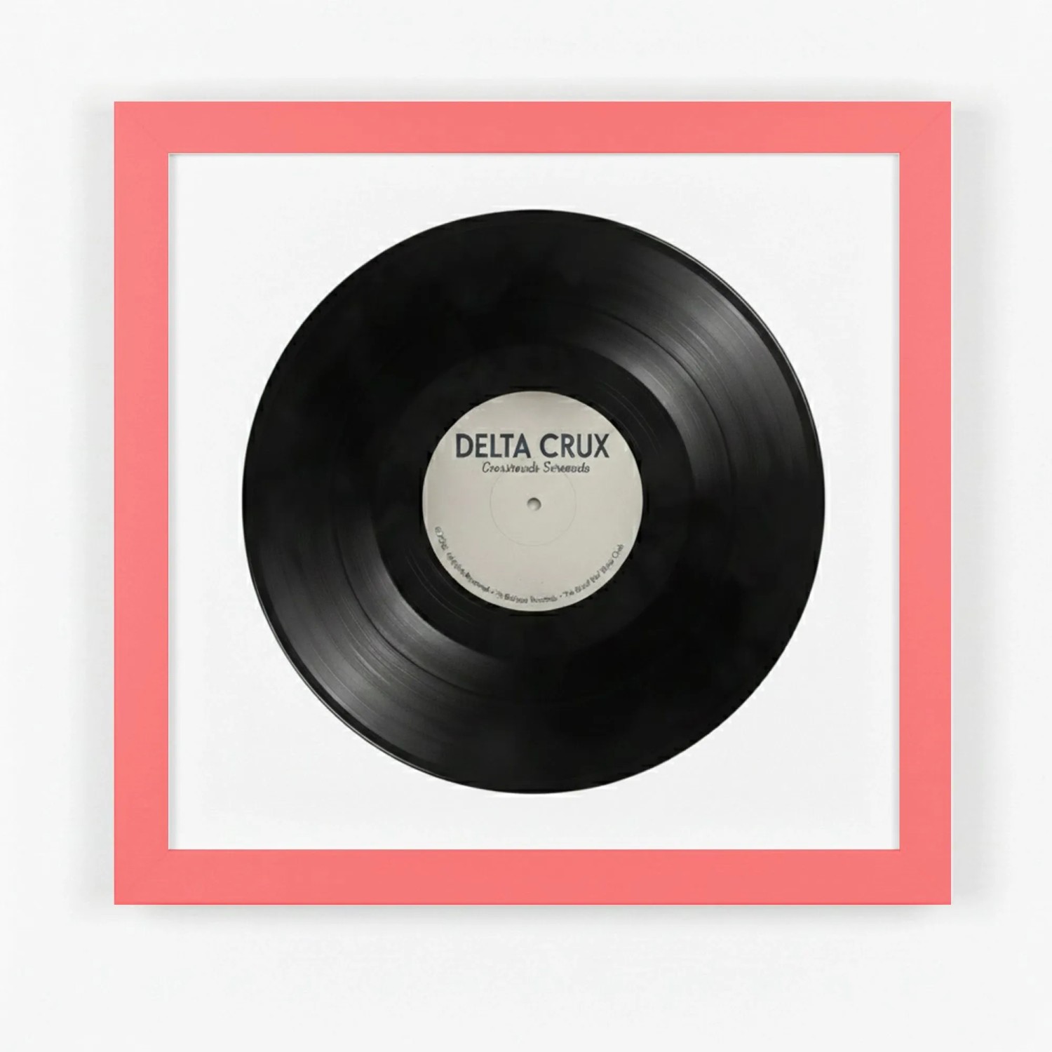 K-Möbel Schallplatten Rahmen Rot 40x40cm 2er Set mit Weißem Passepartout für die Vinyl