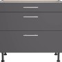 Optifit Unterschrank Ingvar420, 90 cm, Anthrazit Matt, mit 3 Auszügen und Edelstahlgriffen.