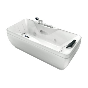 AcquaVapore Whirlpool W49-PR 170x80 cm mit Farblicht, Armaturen und Handbrause.