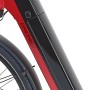 Detailaufnahme: Prophete City E-Bike Geniesser 5.0, Damenrad in Schwarz-Rot mit Mittelmotor.