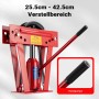 Rote hydraulische Rohrbiegemaschine 8T mit Handpumpe und 25.5-42.5cm Verstellbereich für präzise Rohrbearbeitung.