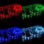 Flexibles 3 m LED-Band für Außen mit Farbwechsel in Rot, Grün, Blau und Weiß.