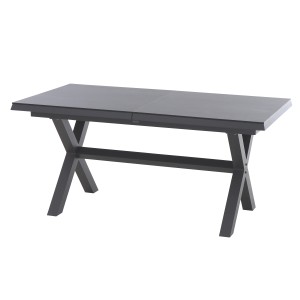 Ausziehbarer Siena Garden Gartentisch Ferrostone, 100x260 cm, mit Aluminiumgestell und HPL-Tischplatte.