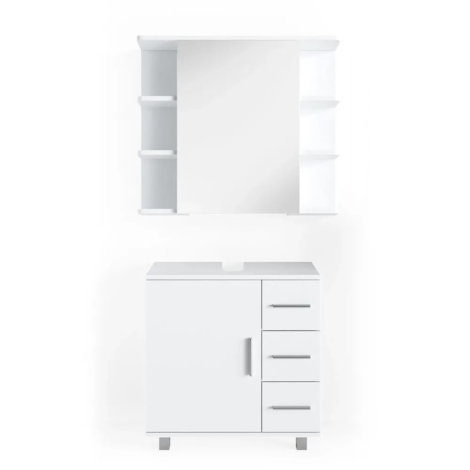Vicco Badmöbel-Set Ilias Weiß 60 x 61 2-teilig