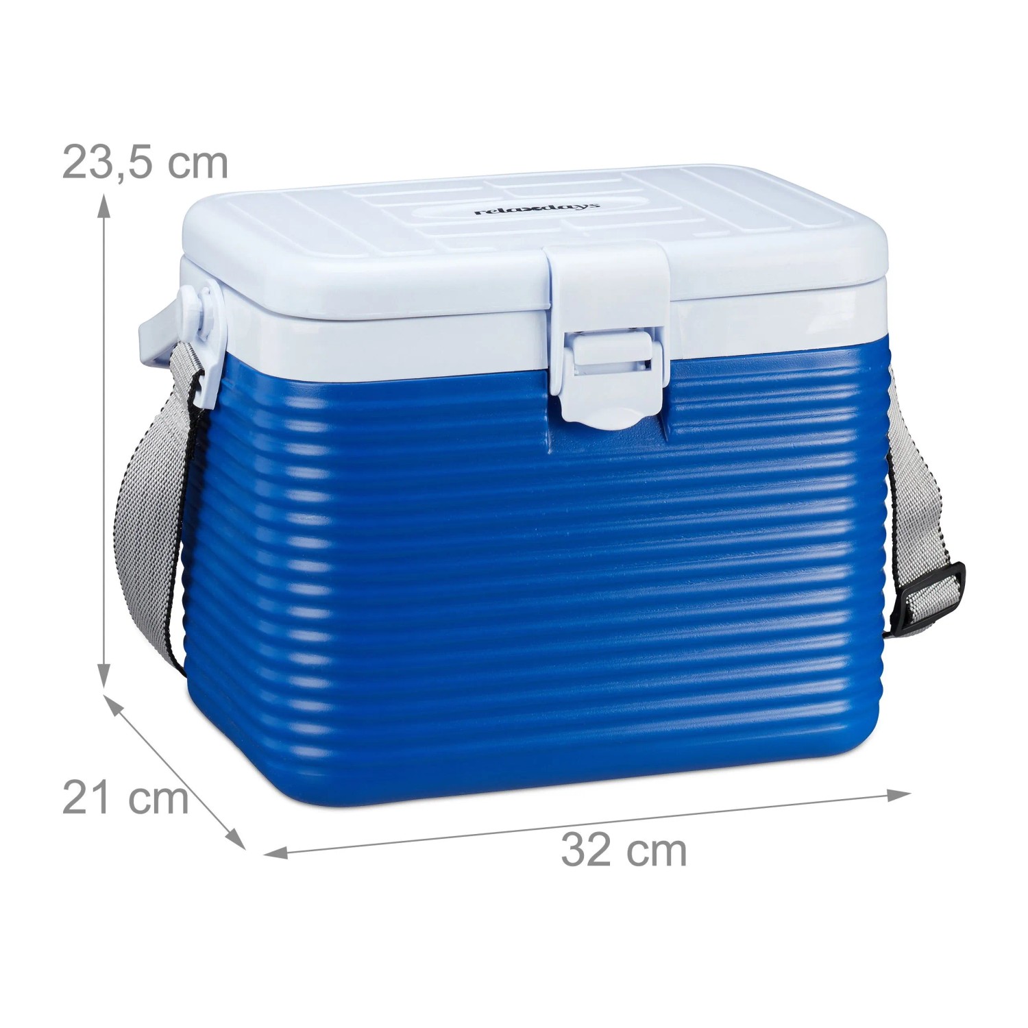 Relaxdays Kühlbox Kunststoff Weiß Blau 8 l 1,26 kg_4