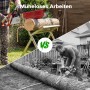 Wiltec Sägebock mit Kettensägenhalter: müheloses Holzsägen auf Arbeitsbock vs. mühsames Sägen am Boden.