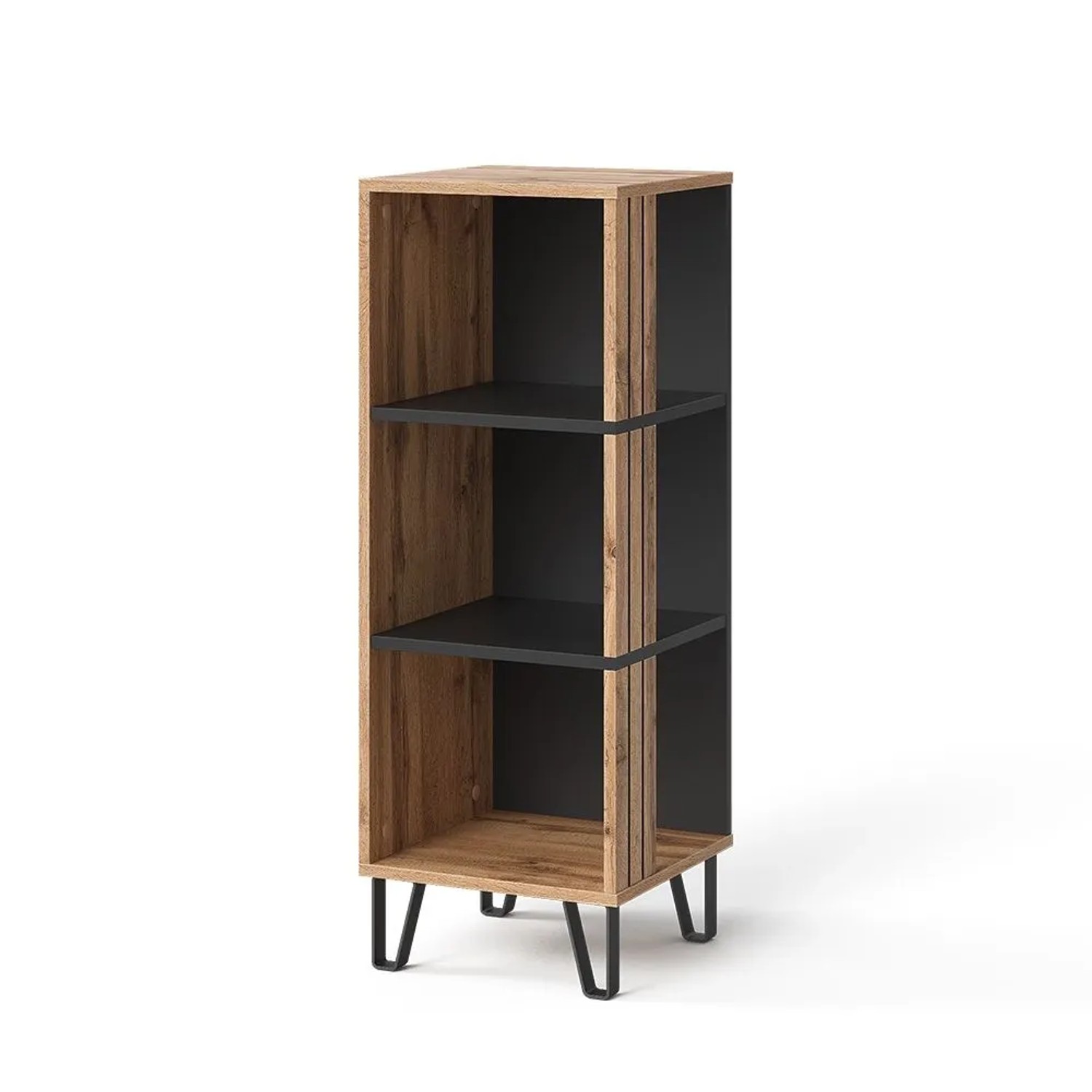 Vicco Bücherregal Amber Eiche Wotan 36 x 100 mit 3 Fächern Art Nr 55554