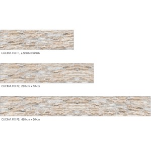 Myspotti Küchenrückwandfolie Bruchsteinwand Beige in verschiedenen Größen.