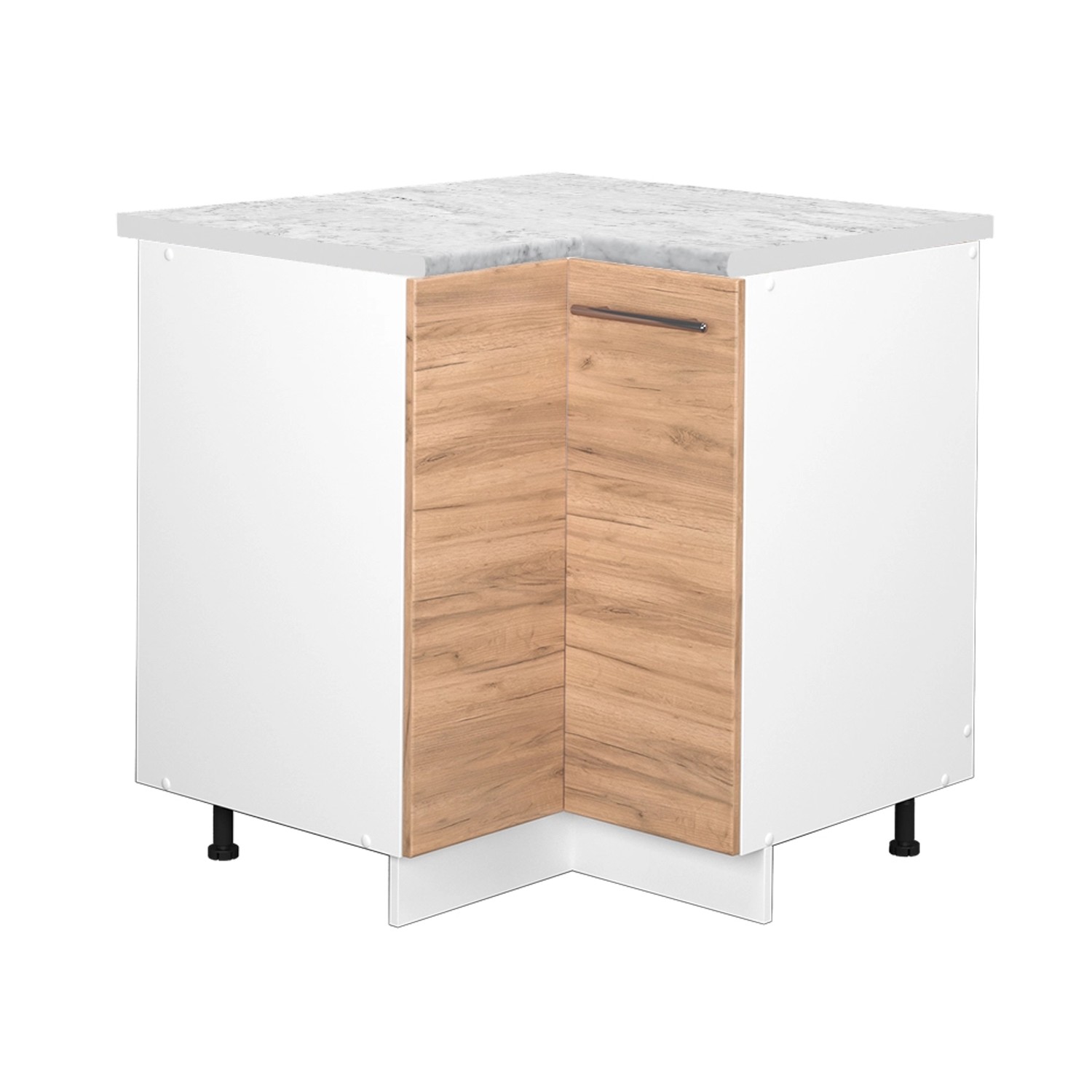 Thumbnail - Vicco Eckunterschrank Fame-Line Goldkraft Eiche/Weiß 81 cm AP Marmor