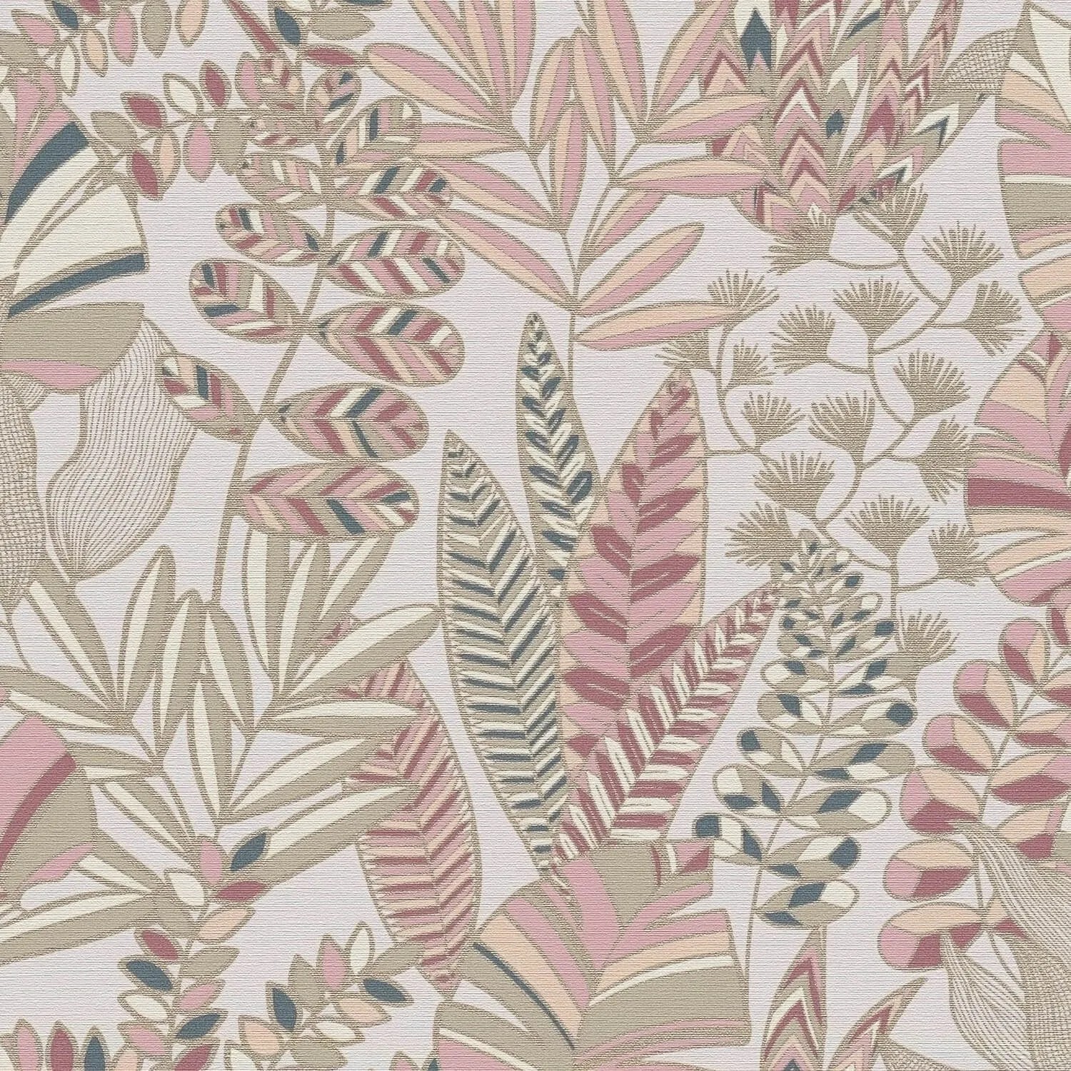 PROFHOME 390954-GU Retro Tapete Floral Metallische Akzente Rosa Gold 0,53 m x 10,05 m 5,33 m2