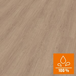 Wasserfestes Egger AquaClick it Laminat in Eiche Victoria Braun, 8 mm stark.