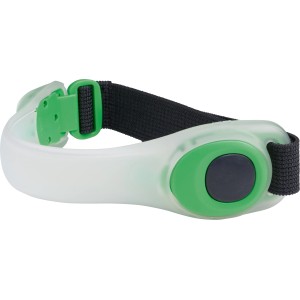 Grünes LED Armband für Outdoor-Aktivitäten wie Laufen und Radfahren.